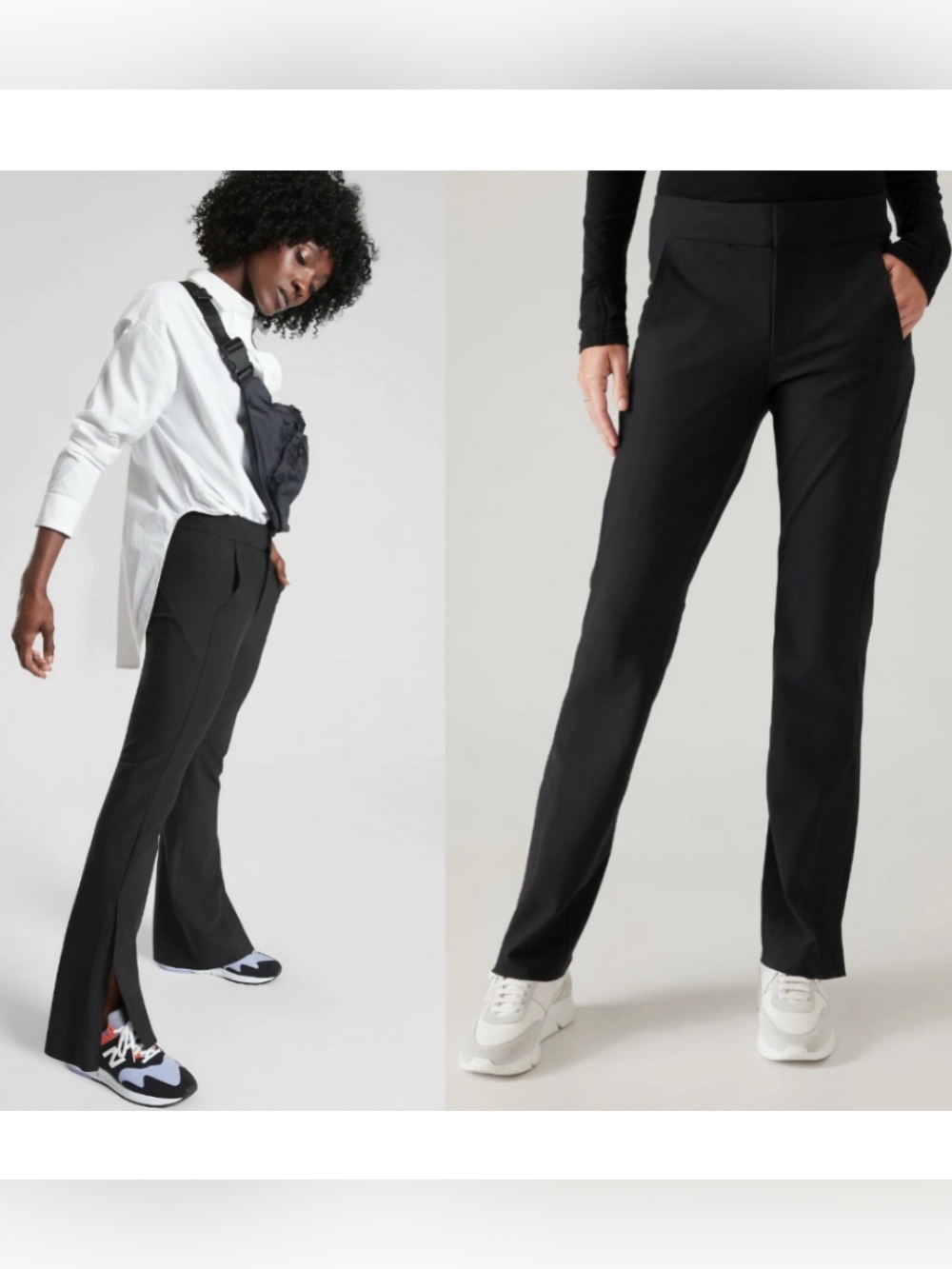 Athleta Stellar Flare Trouser Pants Black Athletic Corporate Leisure